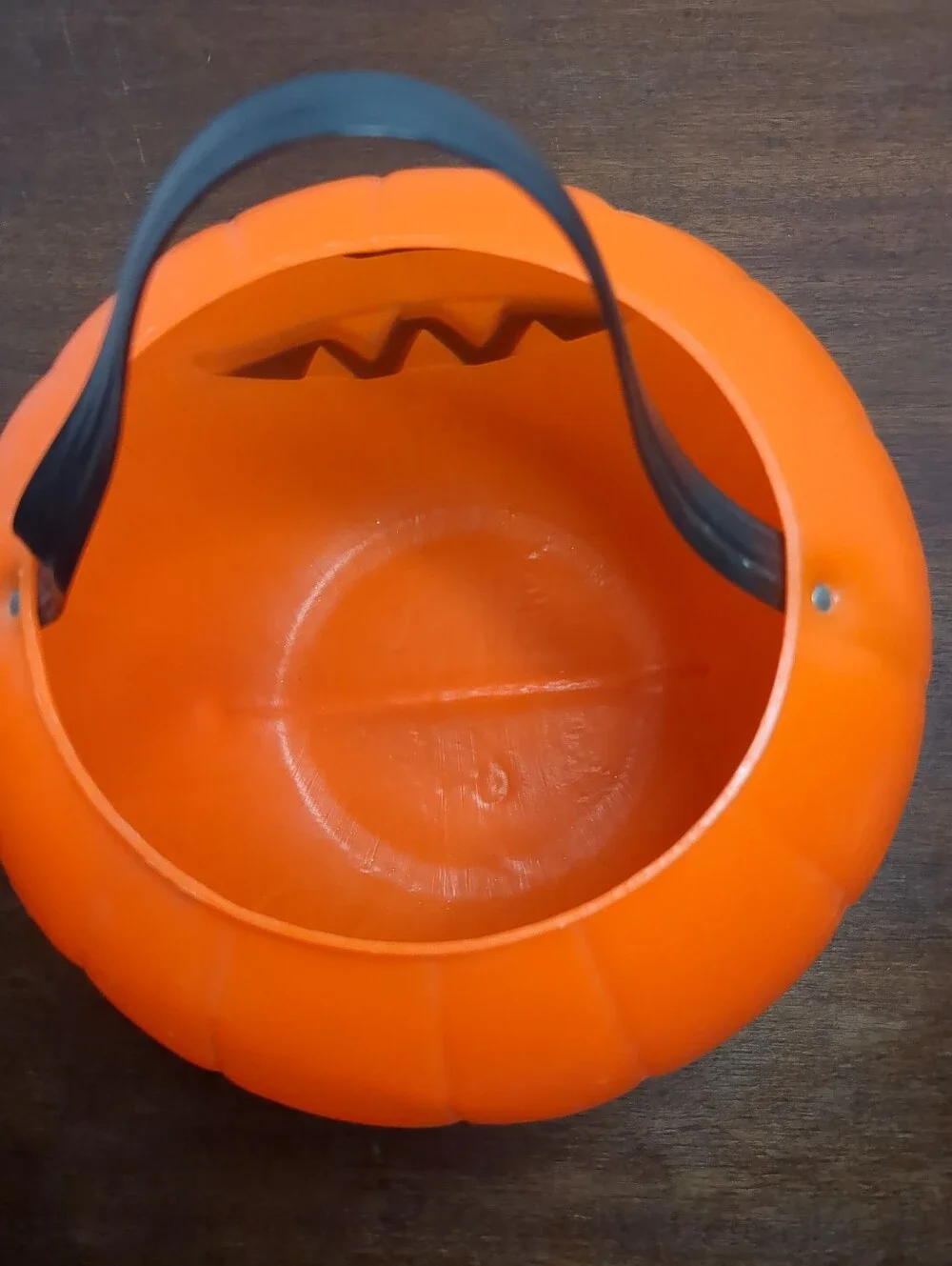 EMPIRE Vintage  HALLOWEEN  Plastic Pumpkin Trick Treat Bucket ~ Rivet Handle